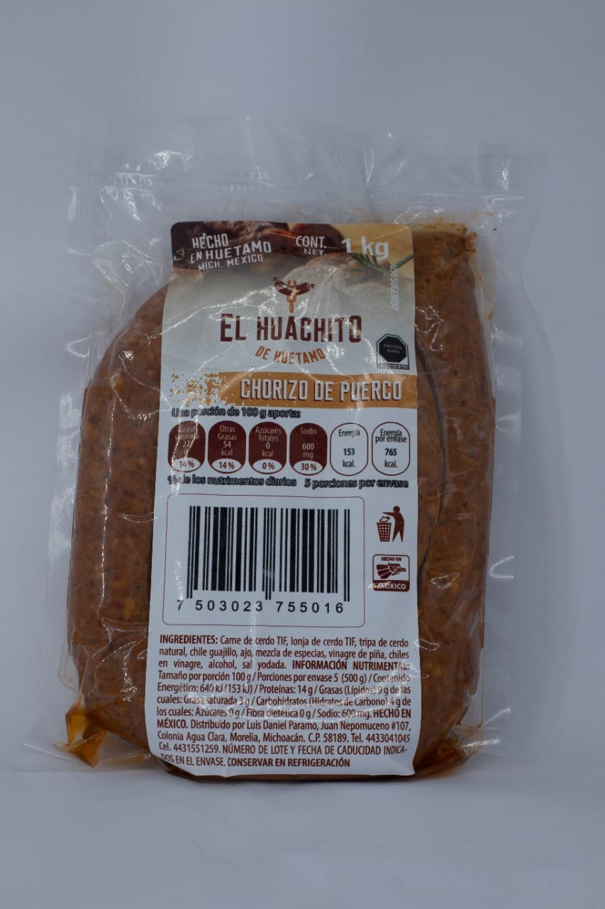 CHORIZO 100% NATURAL DE HUETAMO DEL HUACHITO